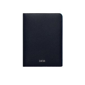 Dior Dark Blue Black Leather Passport Holder Wallet Men’s